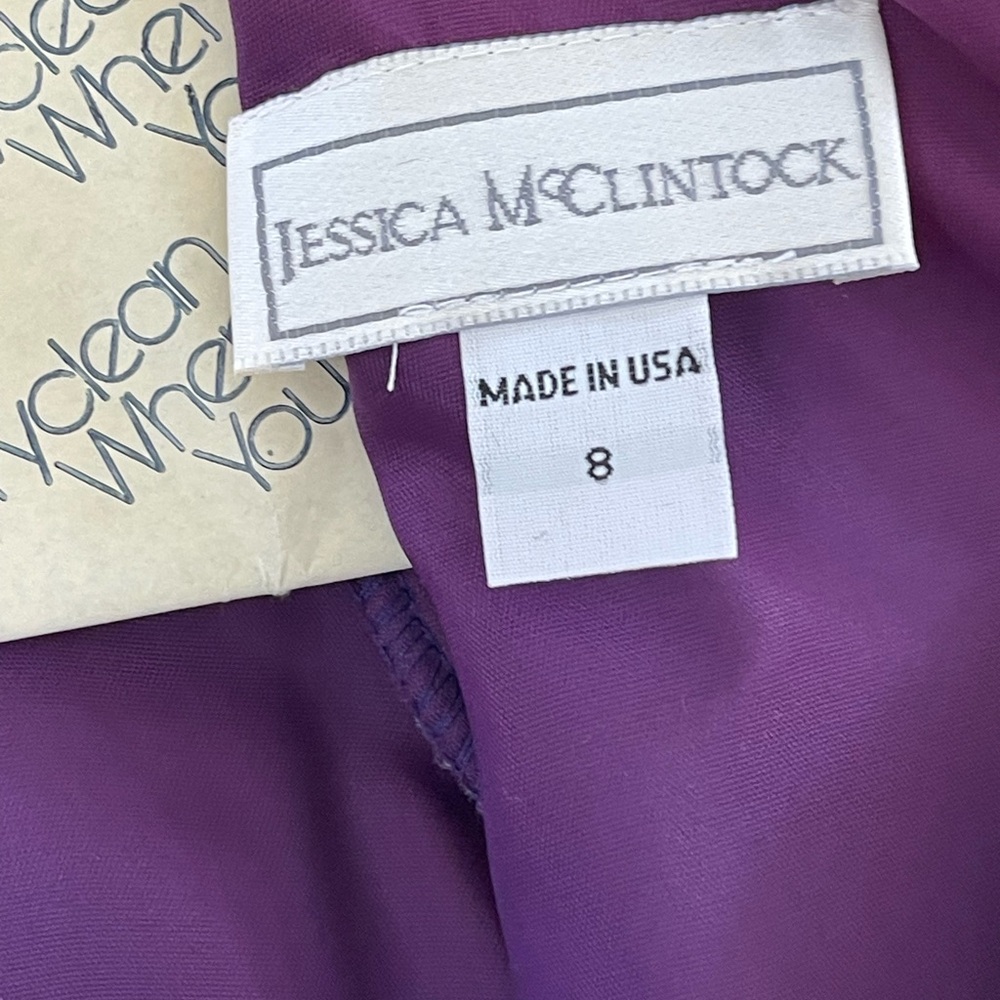 Vintage JESSICA MCCLINTOCK PURPLE DRESS - Picture 15 of 16